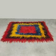 Vintage Turkish Tulu rug carpet 'Geometric colours'