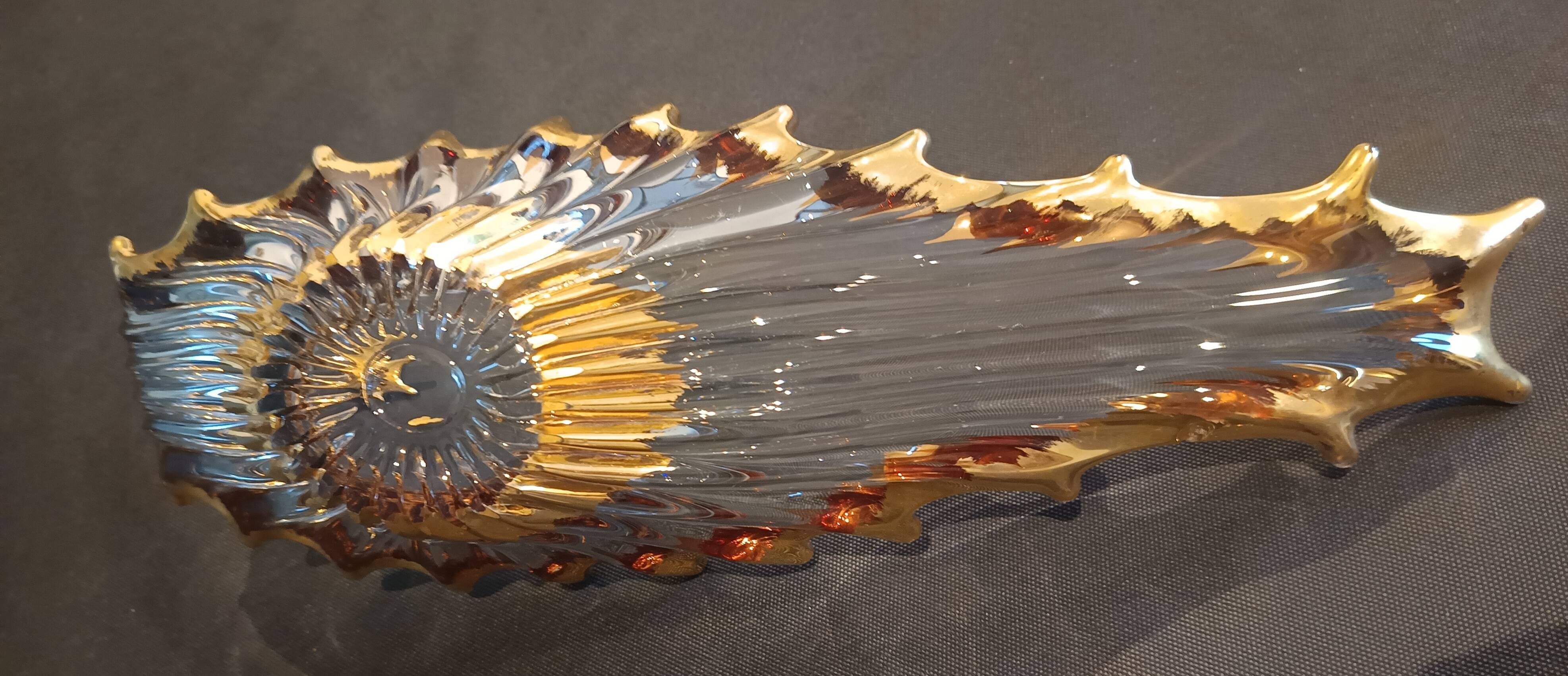Crystal and gold centrepiece Royal Crystal of Bayel 1950
