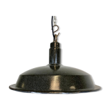 Vintage industrial dark grey enamel hanging light, 1950s