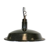 Vintage industrial dark grey enamel hanging light, 1950s