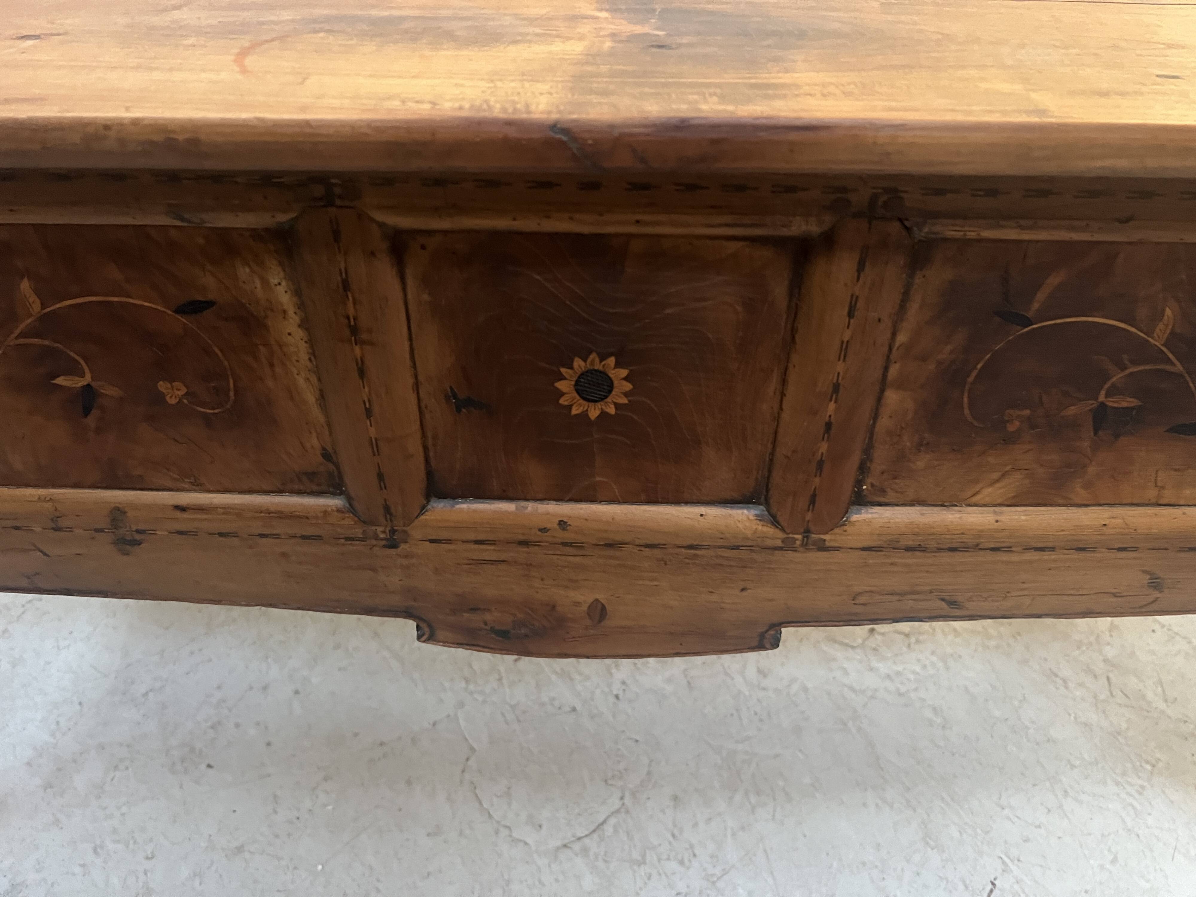 Provincial desk made of solid cherry wood, 20th century.