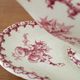 Sauce boat in opaque porcelain by gien, model "thistles". old pink color.