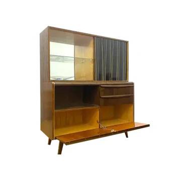 Meuble de style mid-century avec partie supérieure, conçu par Bohumil Landsman pour Jitona, design tchèque, années 1960