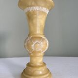Sculpted alabaster vase