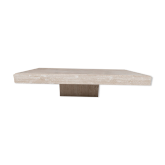 Travertine mid-century belgium coffee table