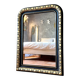 Miroir Louis-Philippe noir et doré ancien XIXème