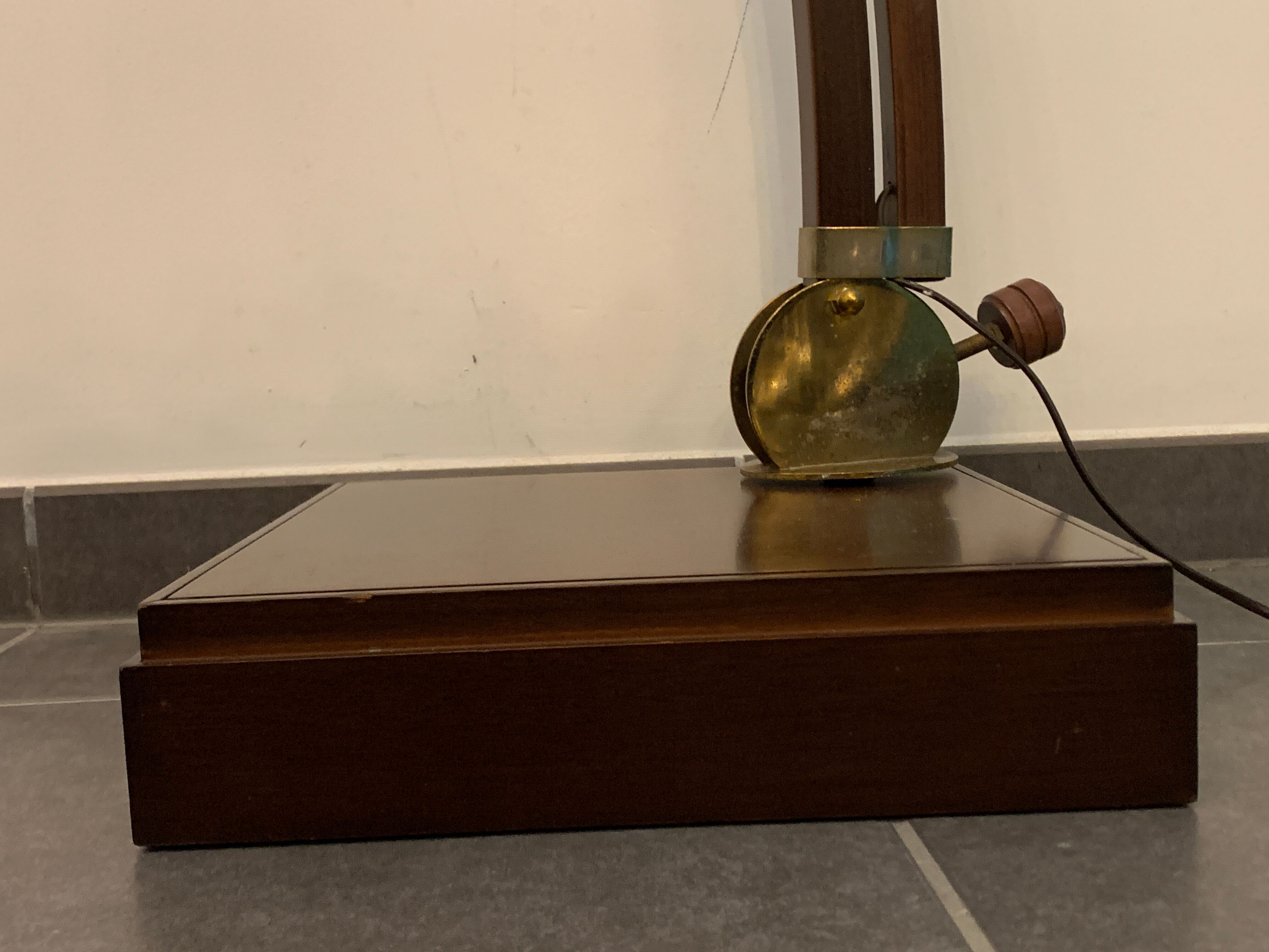 Adjustable and steerable wooden arch lamp lamp 1970