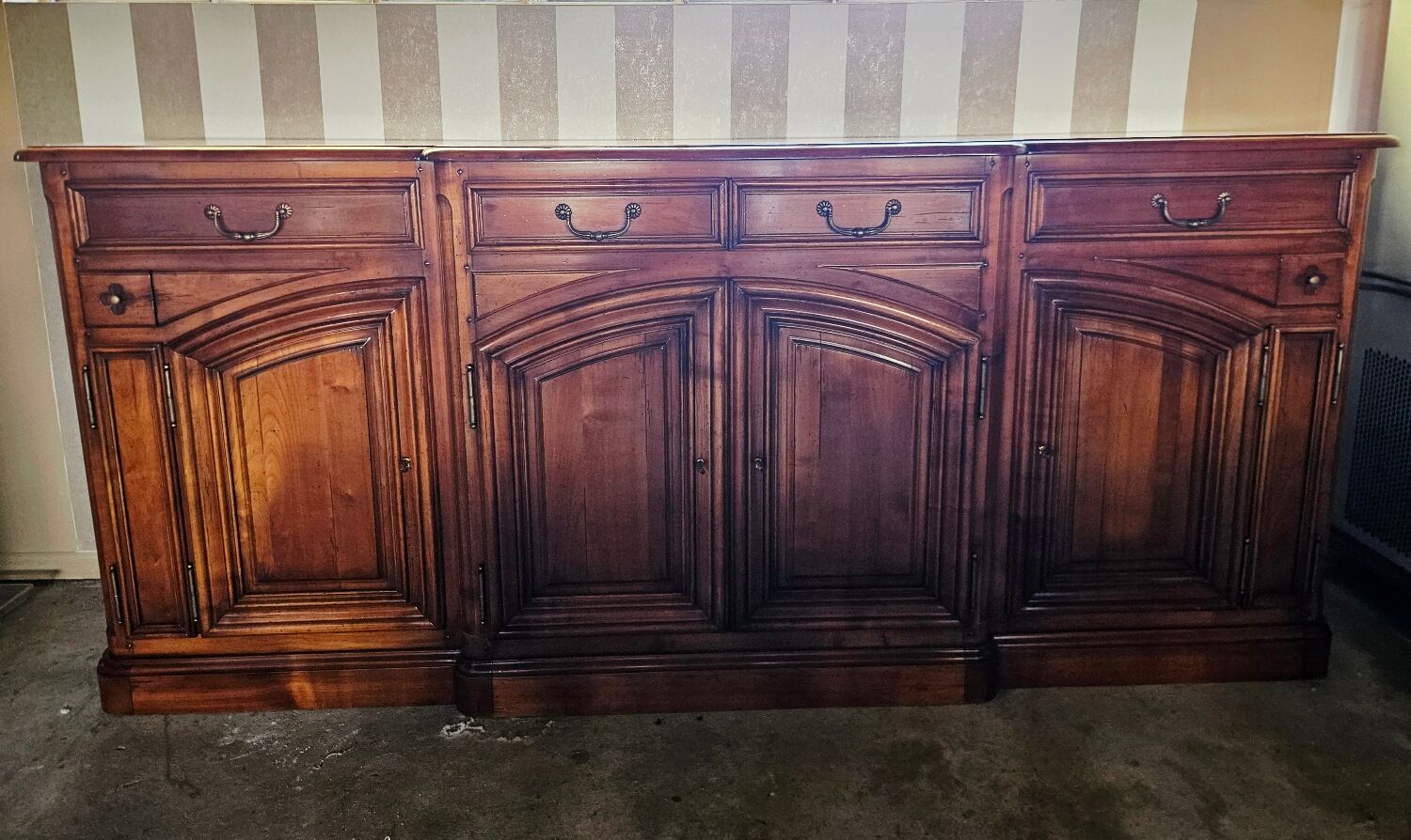 Antique grand buffet in solid cherry wood – character sideboard – 250 cm