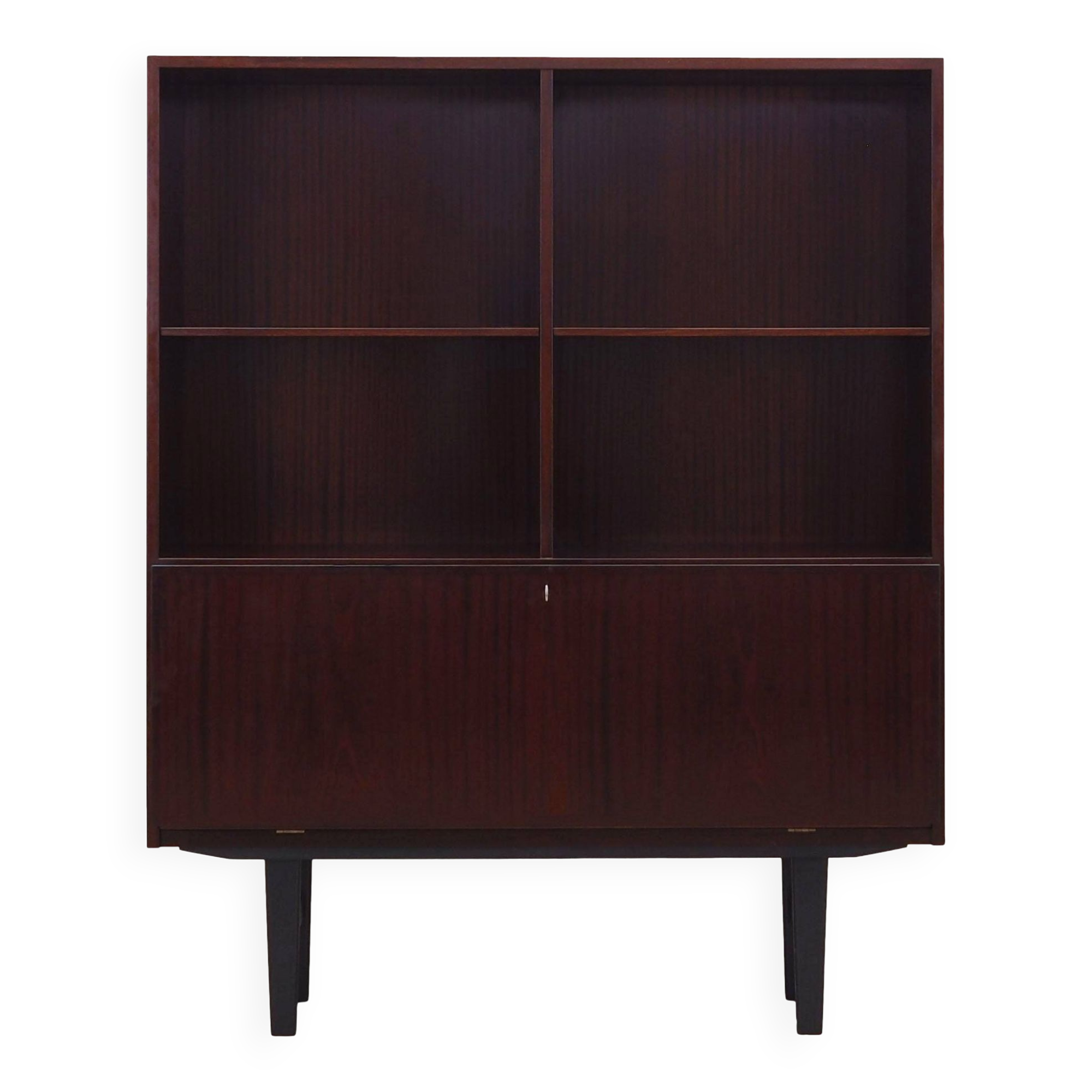 Bibliothèque en acajou, design danois, années 1970, fabriquée par Omann Jun