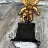 Pair of gilded cherubs on a Napoléon III base