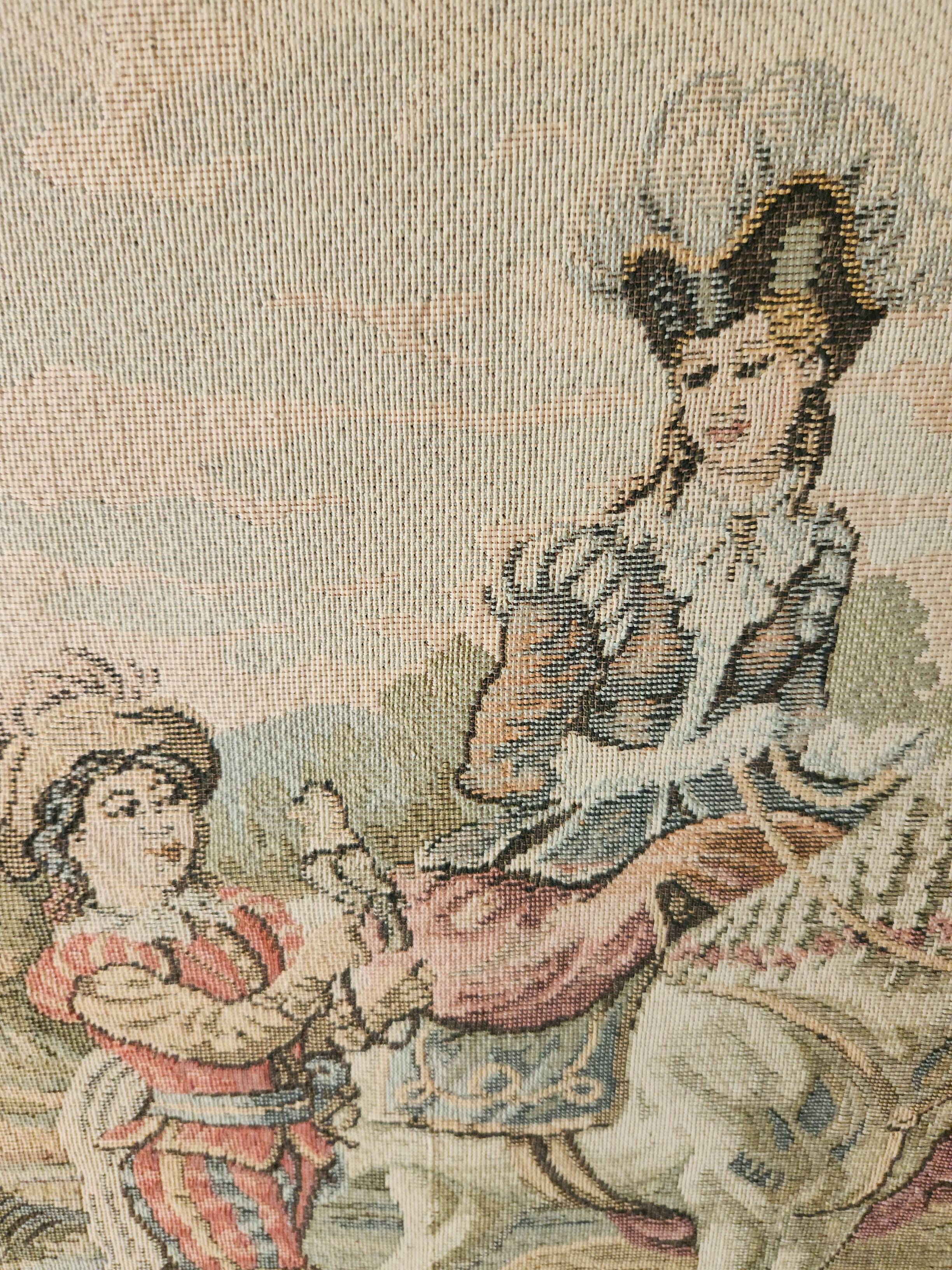 Tapestry Gobelin Hunting Landscape Rococo Jacquard Aubusson Style