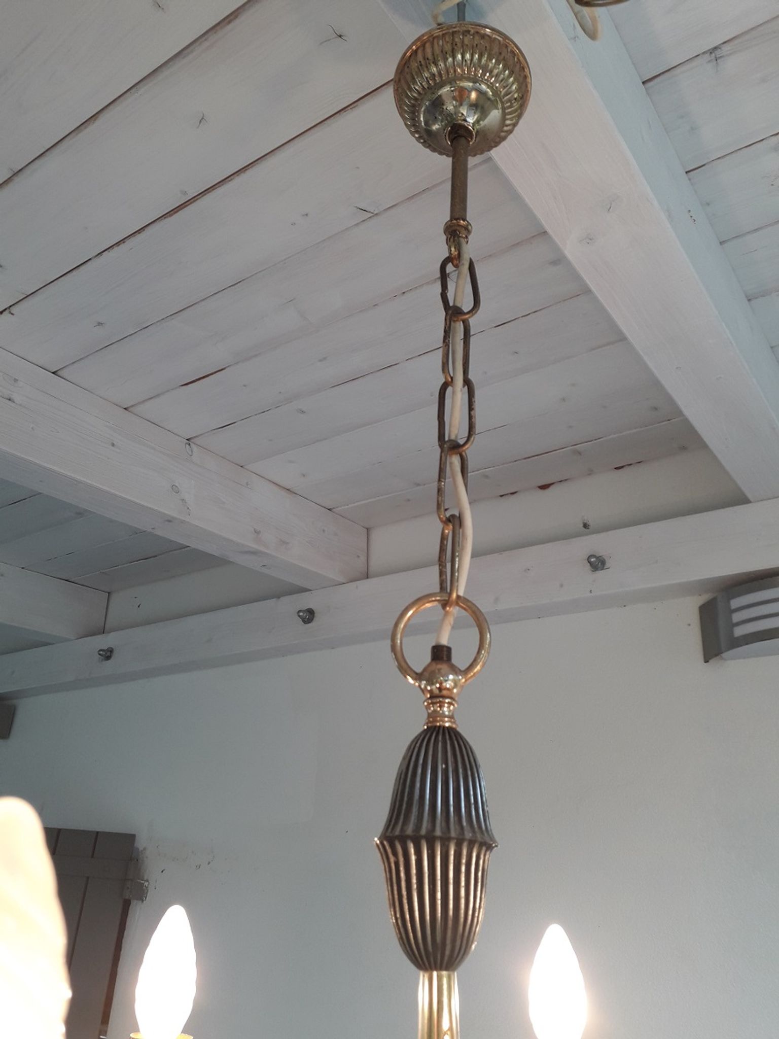 Italian gold coloured chandelier 1970s