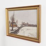 Painting „The Winterscape”, Scandinavian design, 1960s