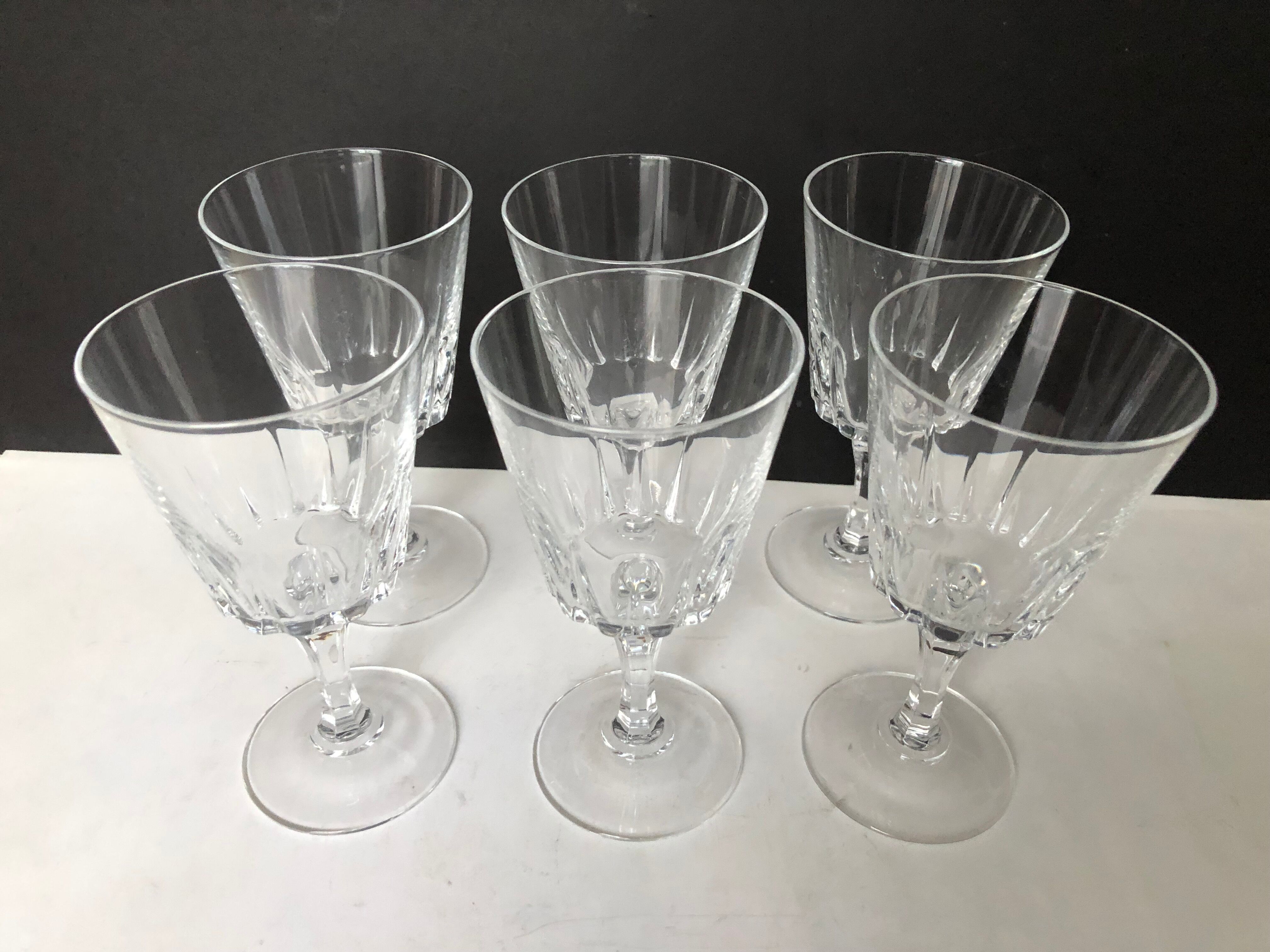 6 crystal water glasses
