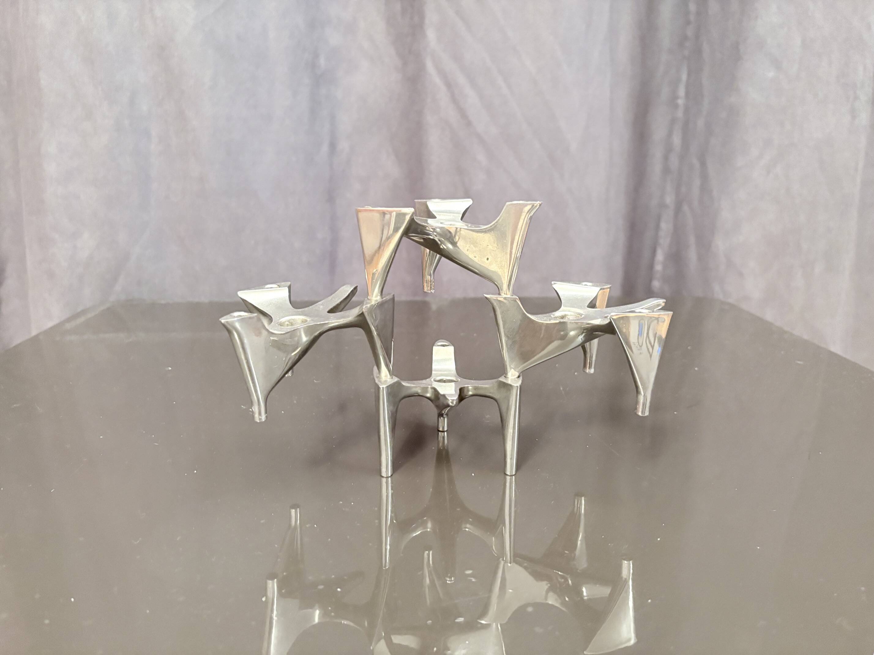 Set of four Space Age modular candlesticks, Hammonia Motard, Germany, 1970s