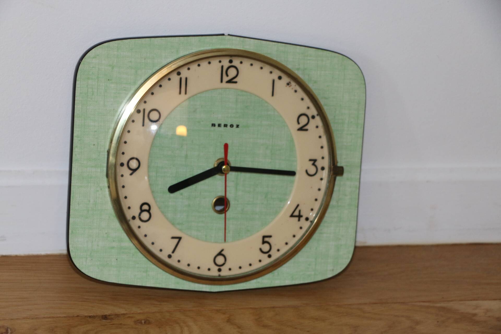 Beroz green formica wall clock