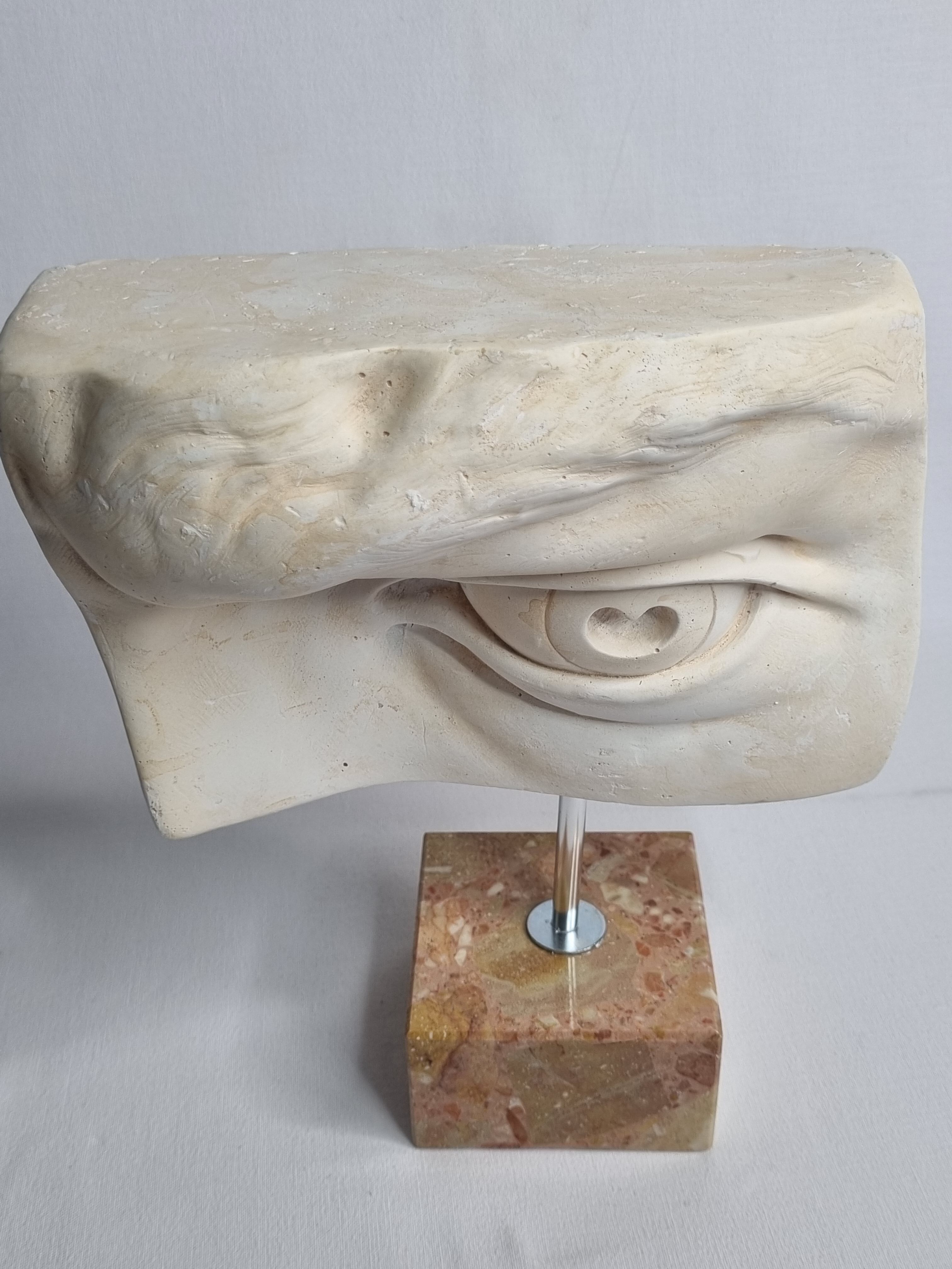 Eye of Michelangelo's "David", vintage cast after Brucciani, on base, 27 cm