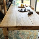 Elegant and refined 230 X 73 solid oak farmhouse table.