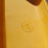 6 vintage iron and orange plastic garden chairs