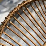 Pair of rattan patio armchairs