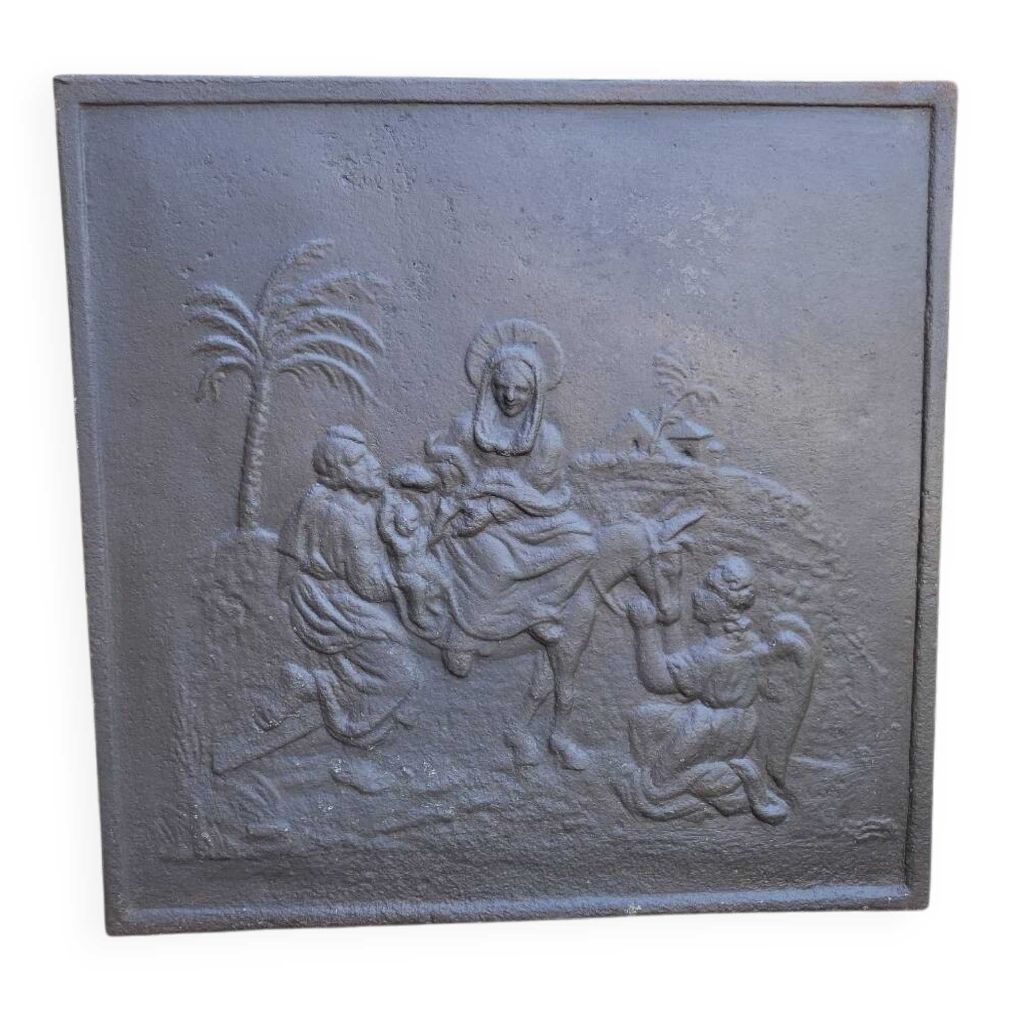 Cast iron fireplace plate