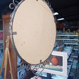 Vintage wrought iron round mirror