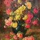 Old still life signed with roses.