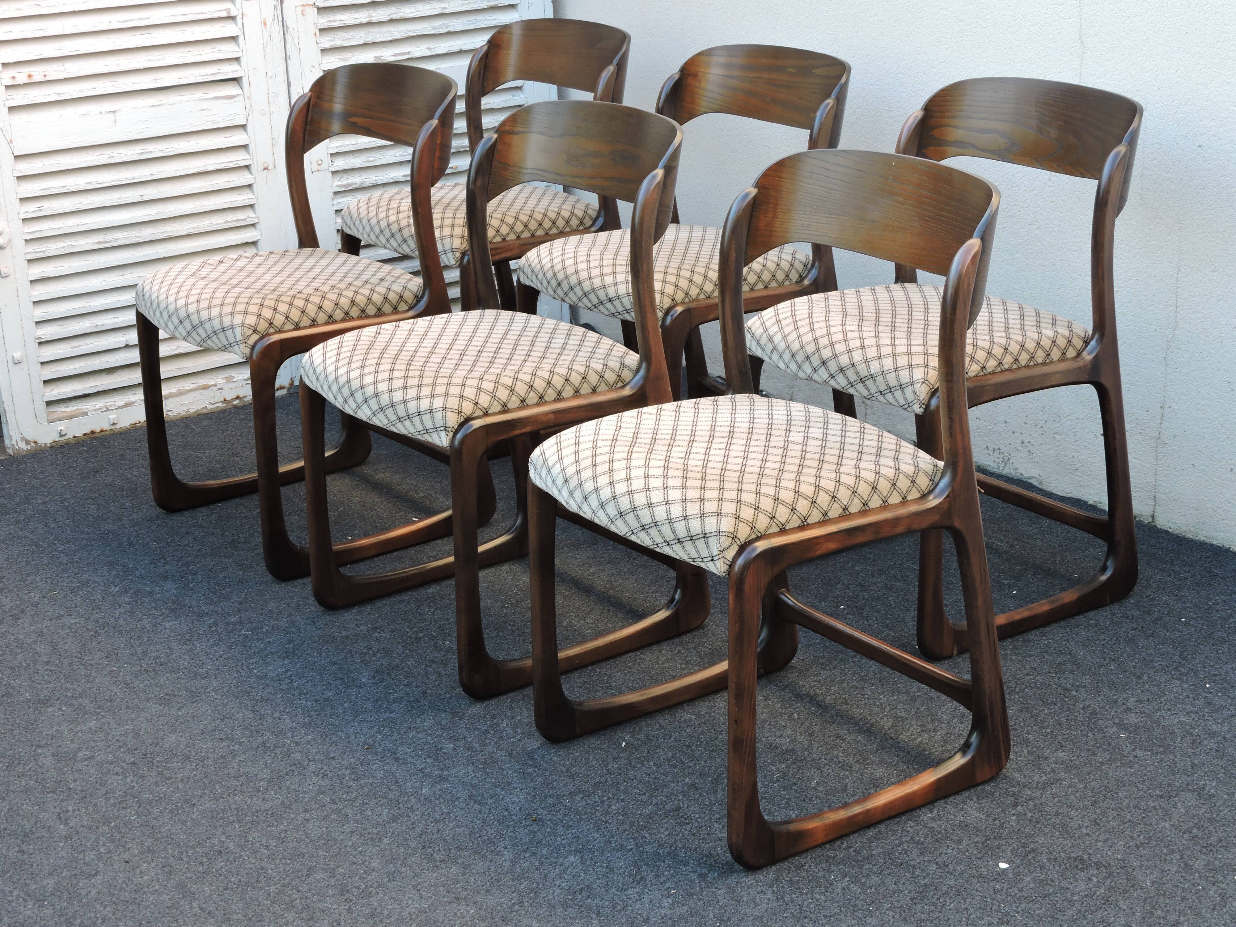 Suite of 6 Baumann chairs model Sleigh