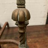 Paire de chenets en bronze ciselé XX siècle