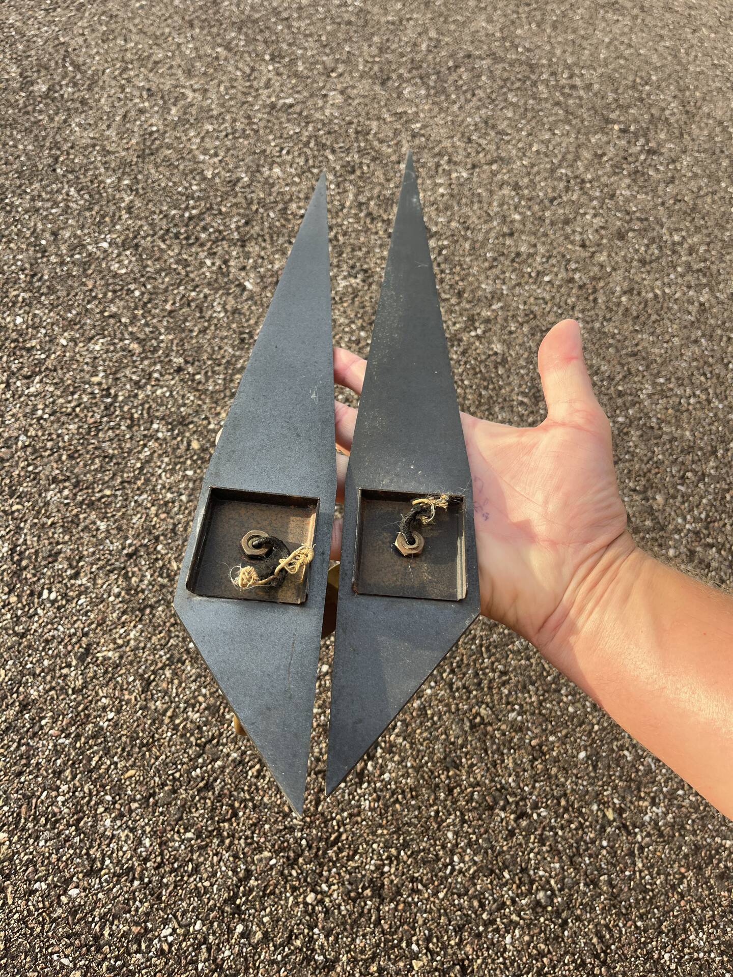 Pair of vintage Arlus 1950 modernist metal brass sconces
