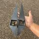 Pair of vintage Arlus 1950 modernist metal brass sconces