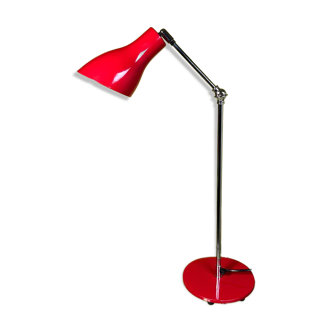 Lampe vintage chrome & rouge