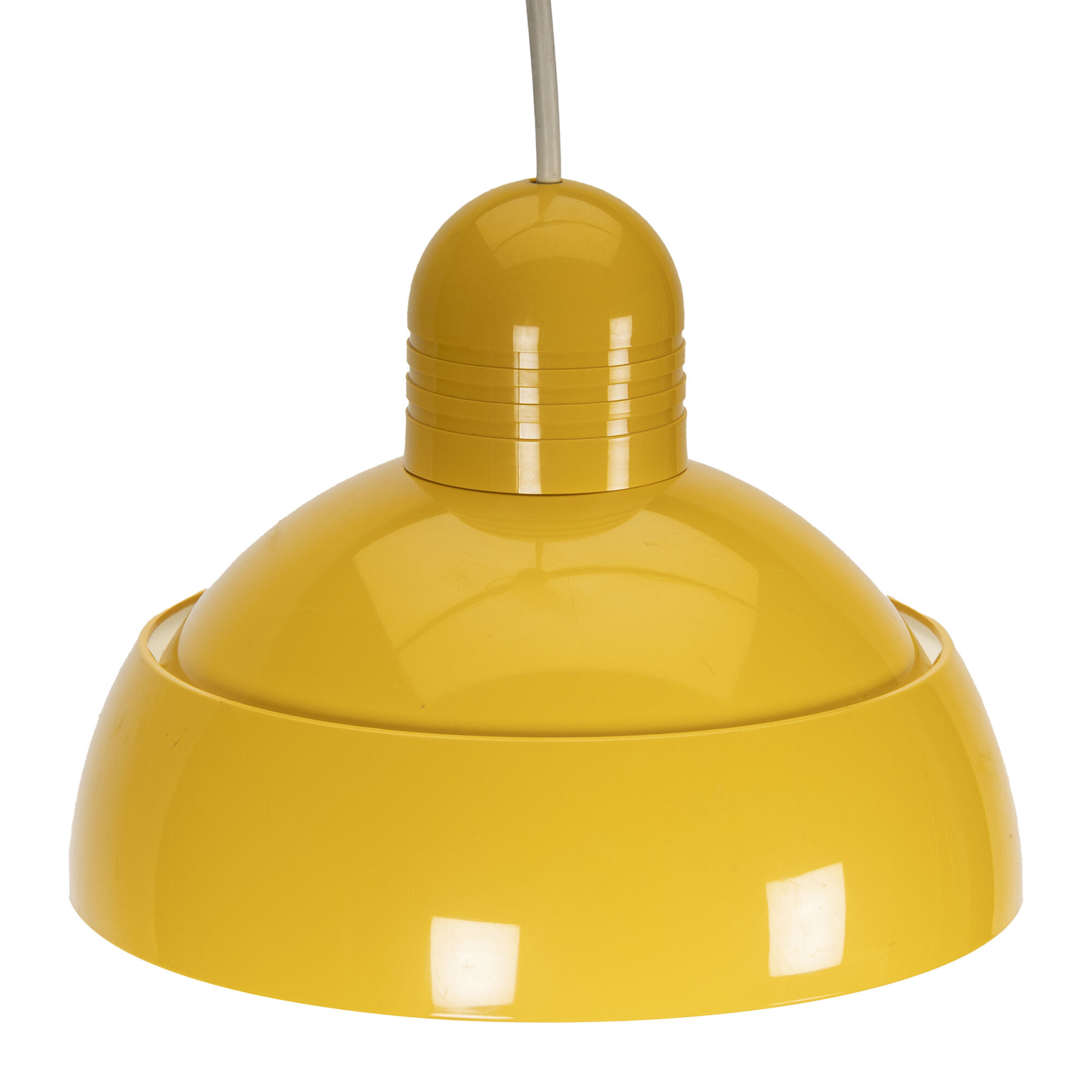 Yellow plastic 70s osram pendant lamp