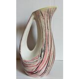 Free-form ceramic vase by R. Dupanier with abstract decoration from the 50s
