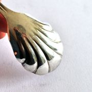 Cuillère à sucre vintage en métal argenté Gulden Alsace, décor coquille