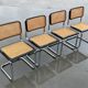 Set of 4 vintage chairs model Cesca B32 in black and chrome