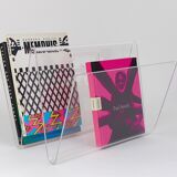 Postmodern Lucite ZigZag magazine rack, Italy, 1980s