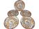 Set of 5 large Taous porcelain plates, Morocco, vintage