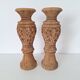 Carved solid wood vase