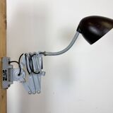 Grey Industrial Scissor Wall Lamp from Elektroinstala, 1960s