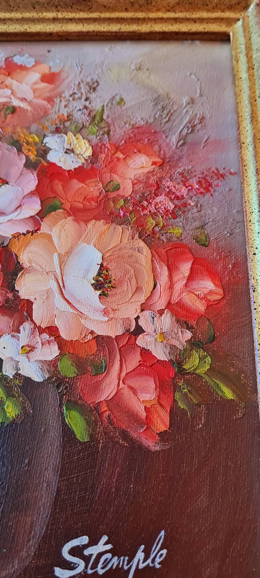 Floral painting signed Stemple