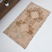 Tapis marron beige turc vintage 94x52cm