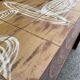 Table basse céramique bois vintage
