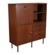 High metal cabinet with mahogany veneer, Italy 1960s