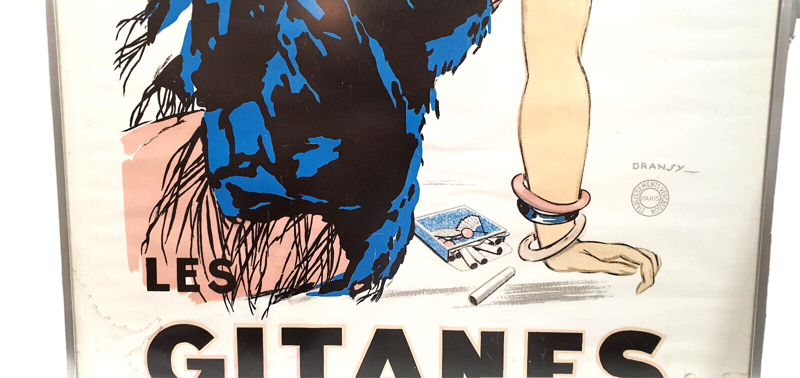 Affiche publicitaire vintage 79x59 Cigarettes les gitanes Dransy Montrouge 1992