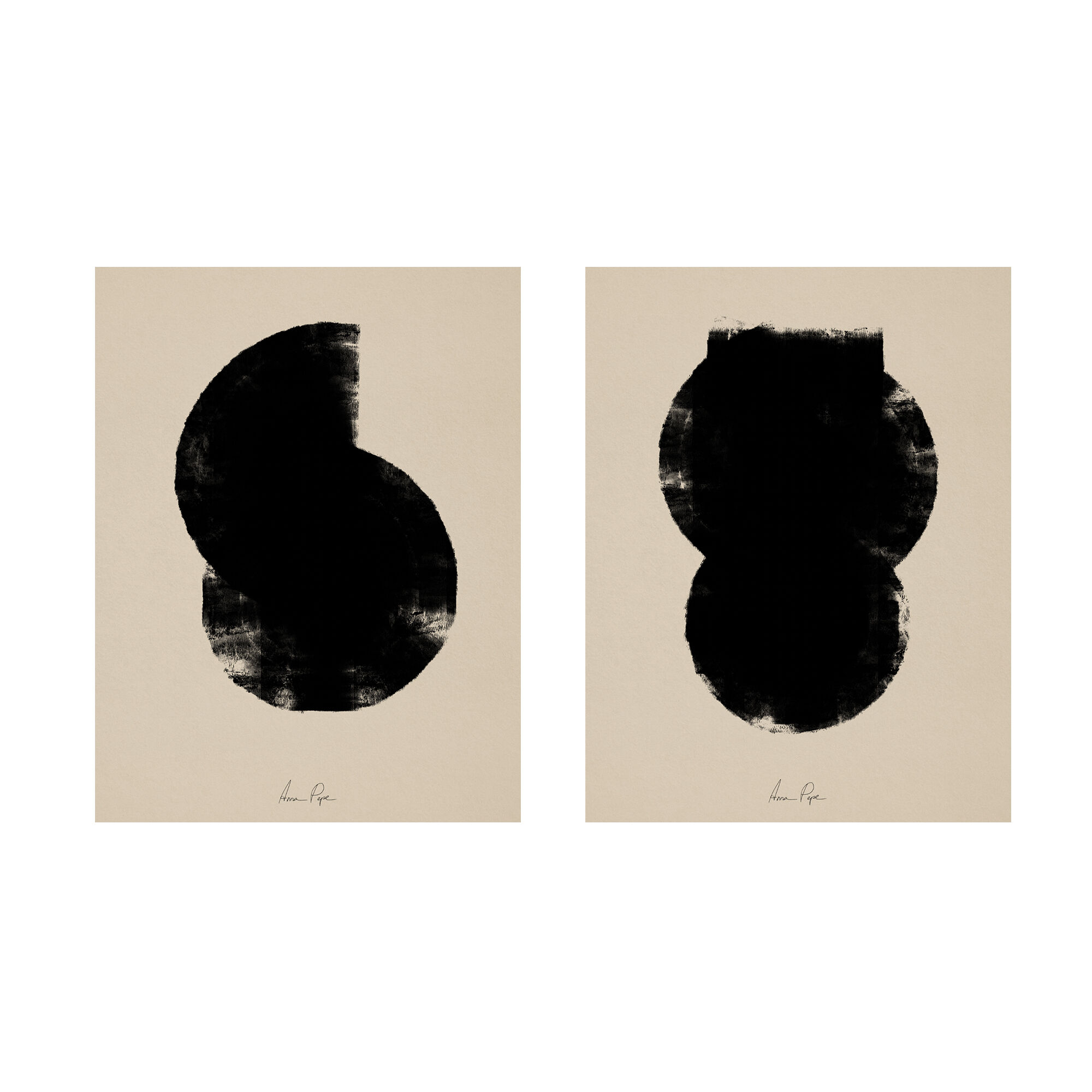 Pair of giclee prints, abstract wall art set of two, 50x70cm