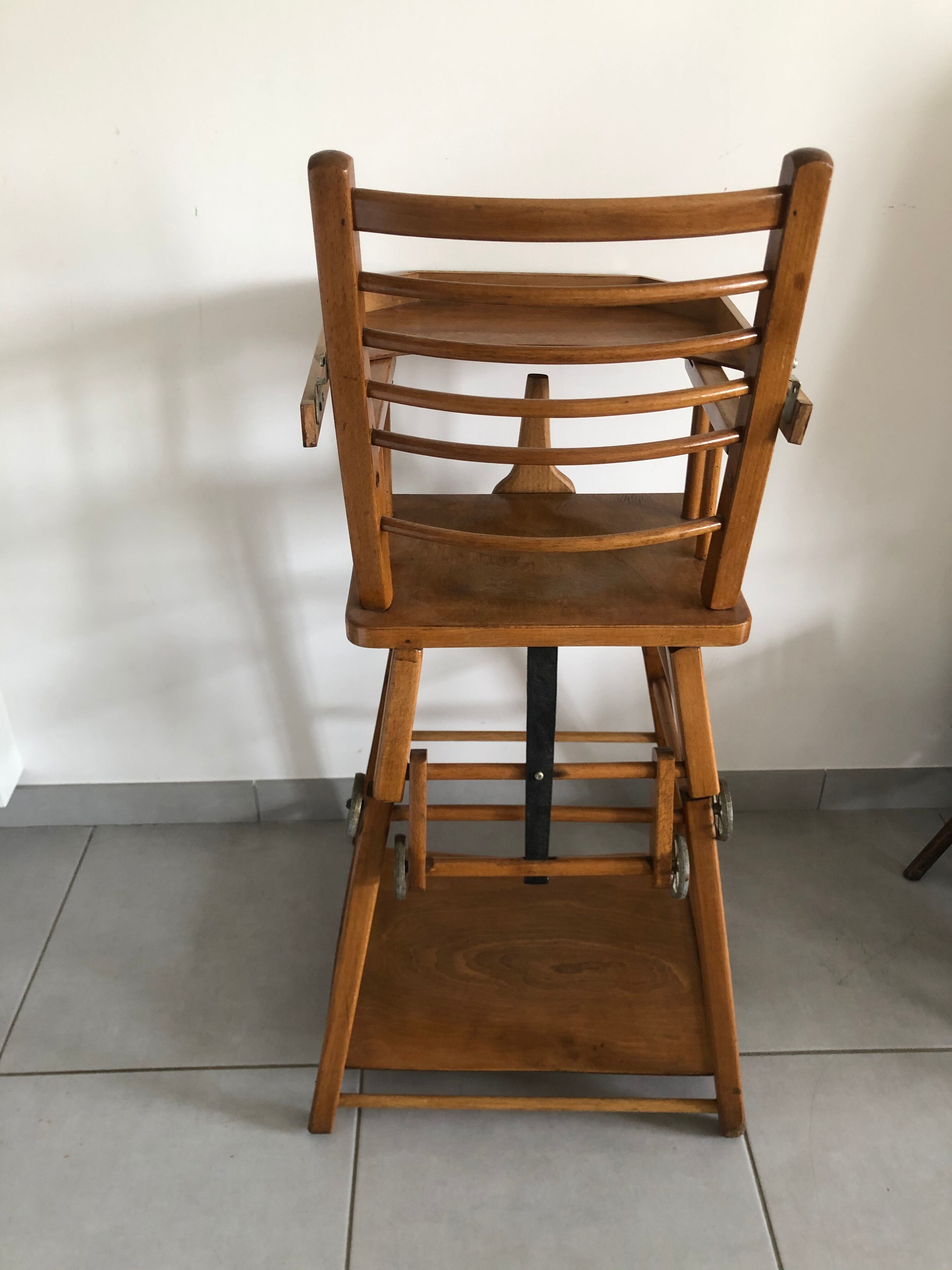Vintage wooden high chair