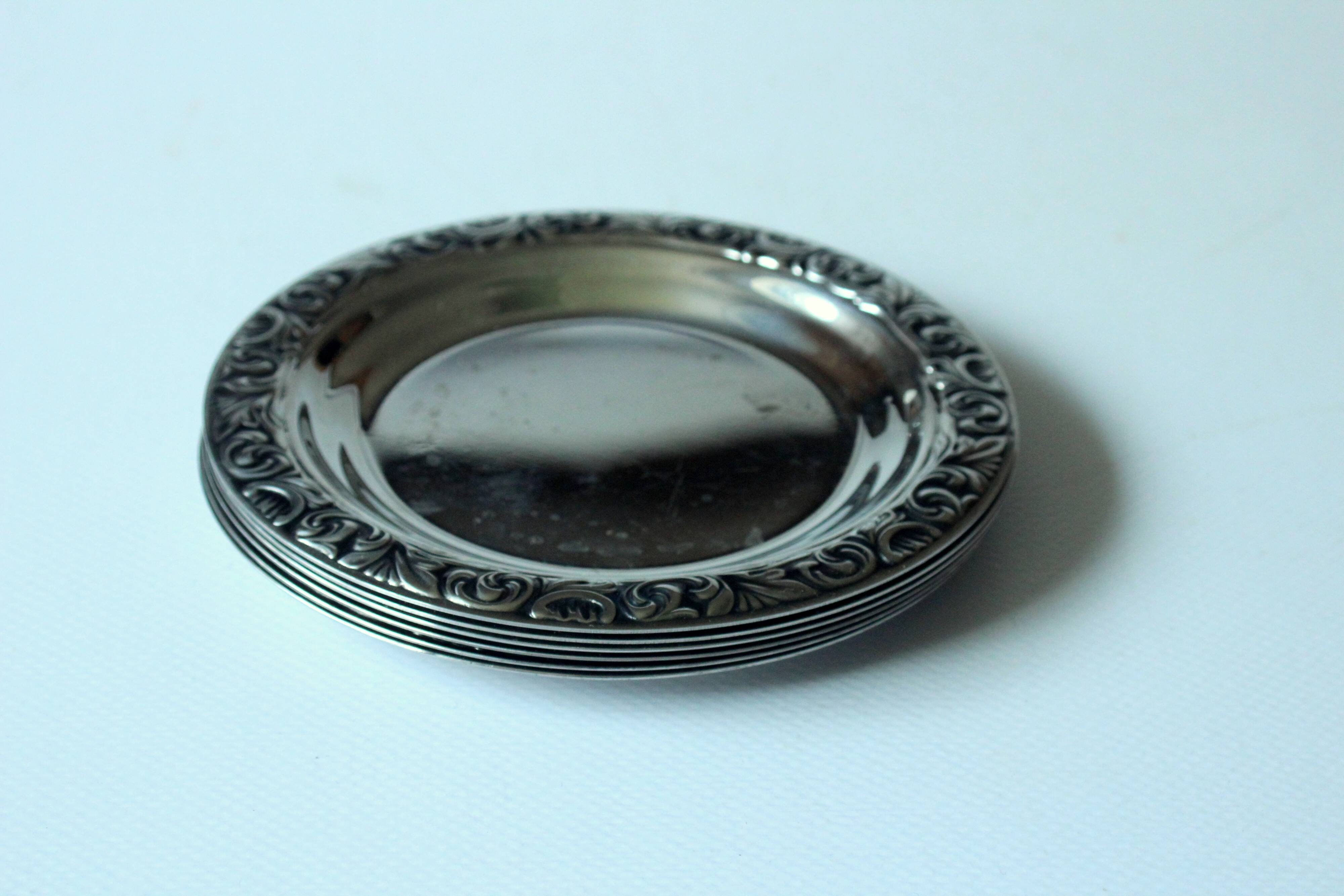 6 stainless steel coasters by WMF - marked - Vintage from the 60s