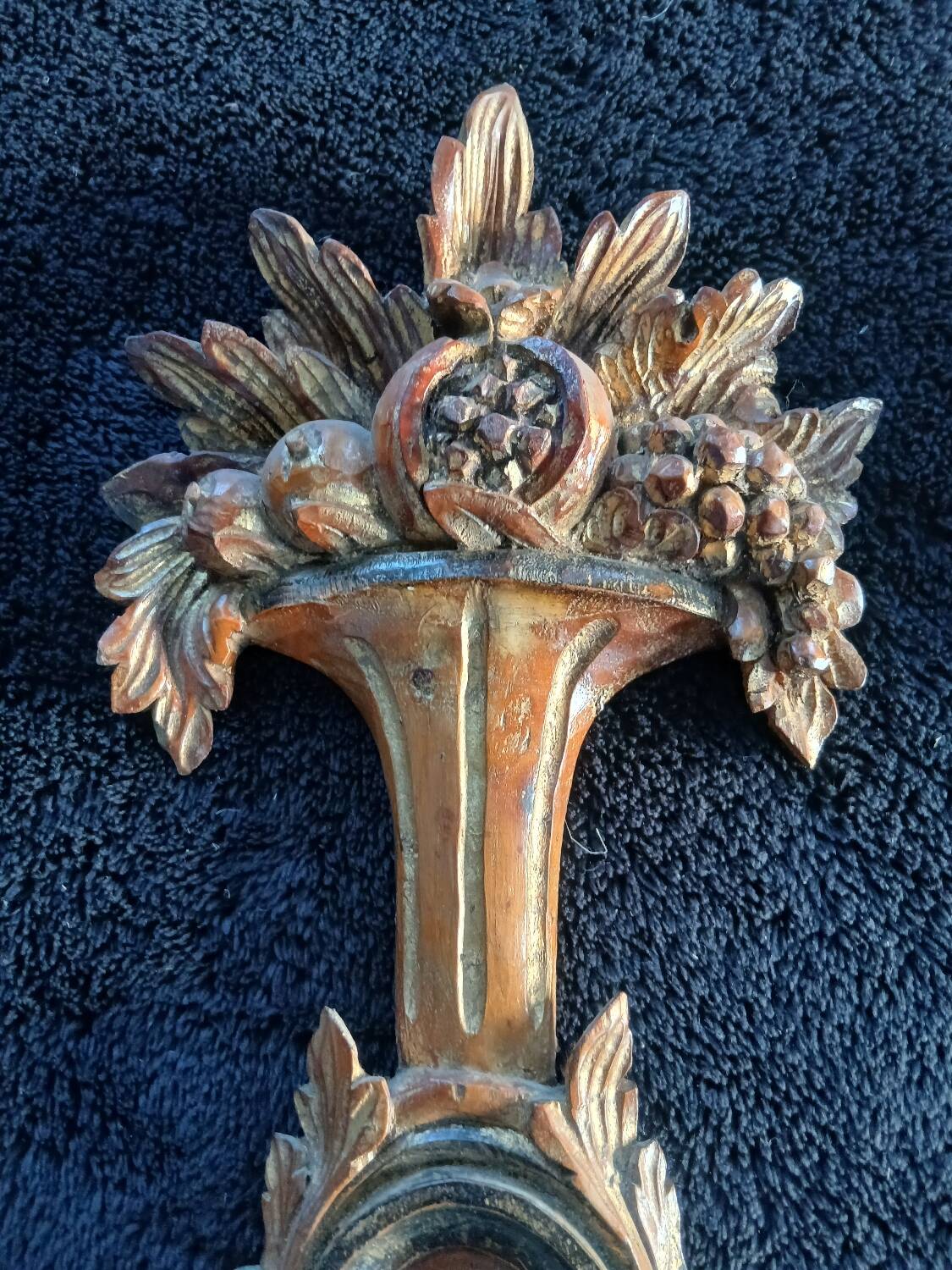 Antique Italian Firenze medallion wooden wall lights