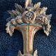 Antique Italian Firenze medallion wooden wall lights